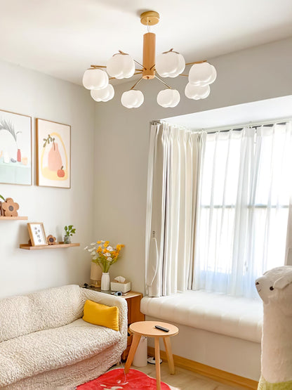 Cotton Ball Chandelier with Soft Glow