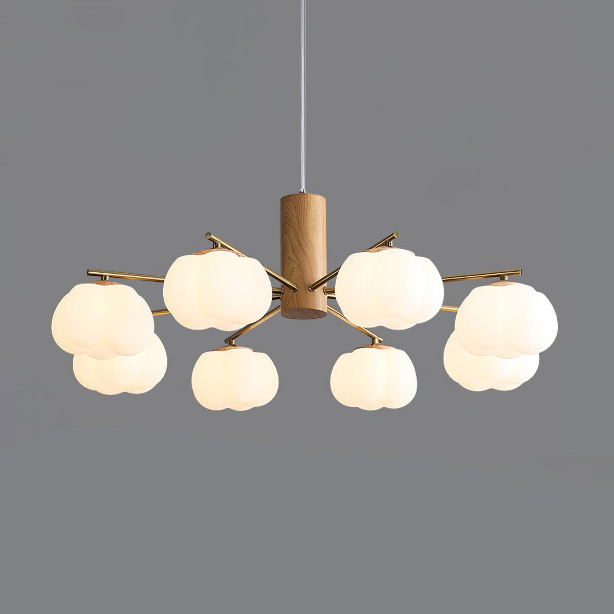 Cotton Ball Chandelier with Soft Glow