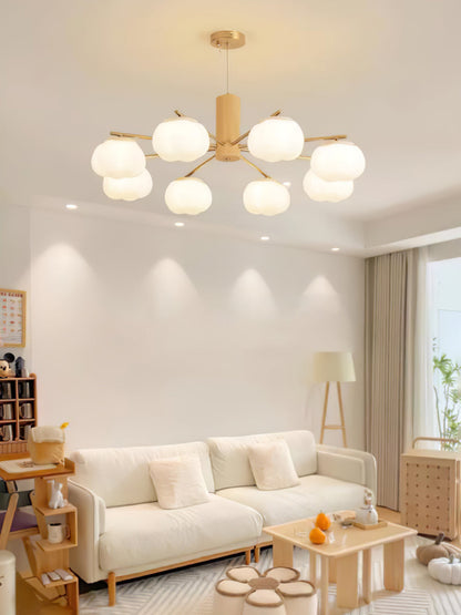 Cotton Ball Chandelier with Soft Glow