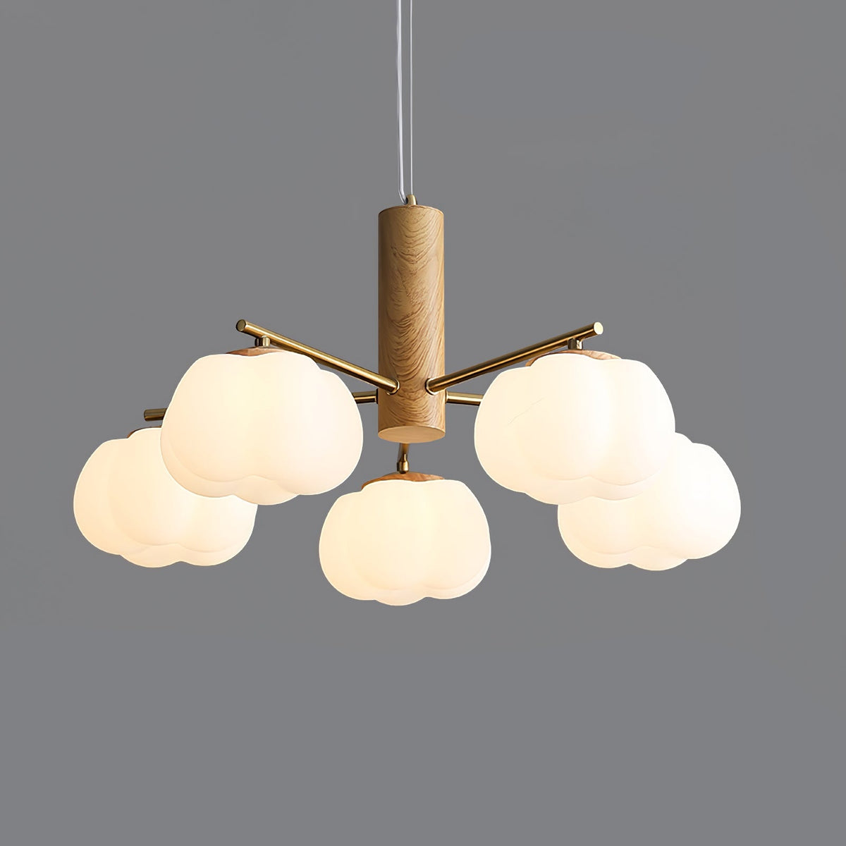 Cotton Ball Chandelier with Soft Glow