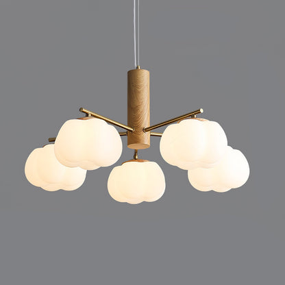 Cotton Ball Chandelier with Soft Glow