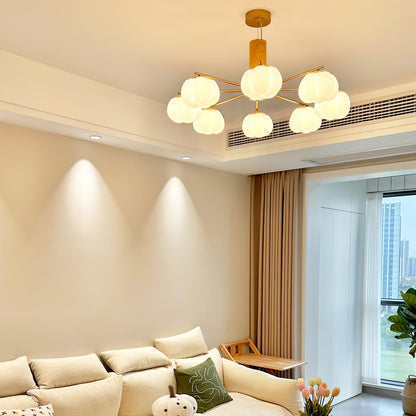 Cotton Ball Chandelier with Soft Glow