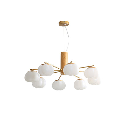 Cotton Ball Chandelier with Soft Glow — side view
