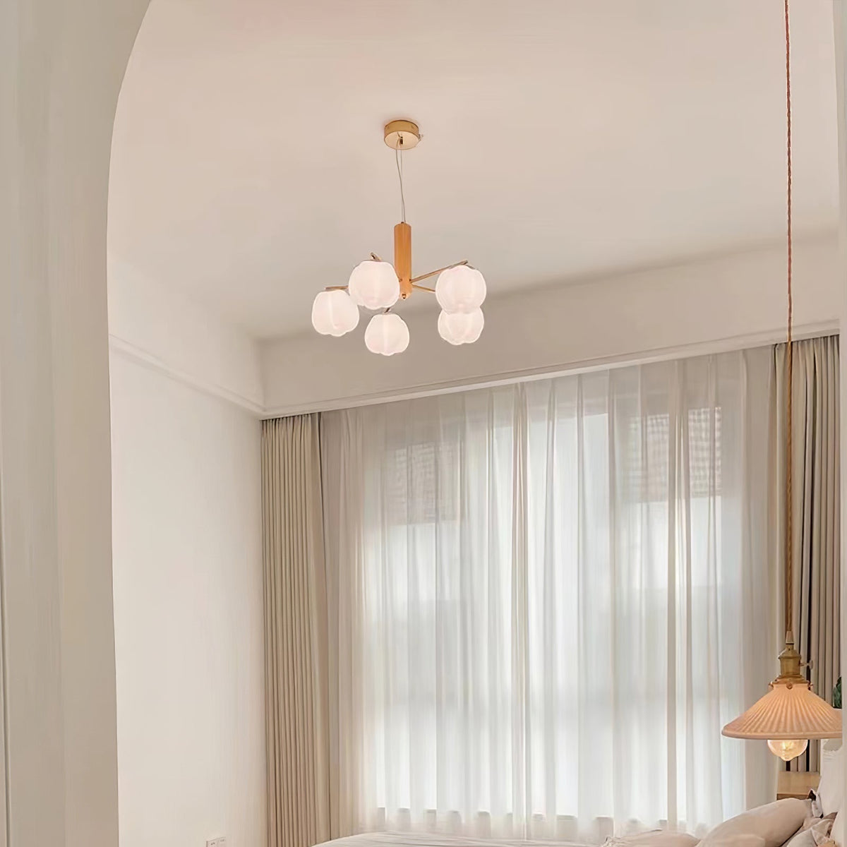 Cotton Ball Chandelier with Soft Glow