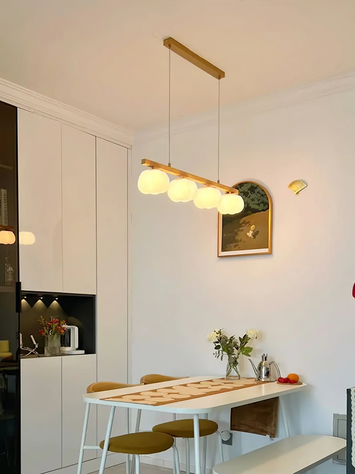 Cotton Ball Chandelier with Soft Glow