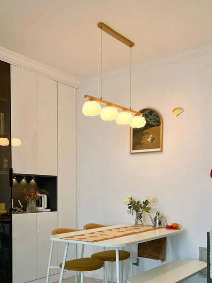 Cotton Ball Chandelier with Soft Glow