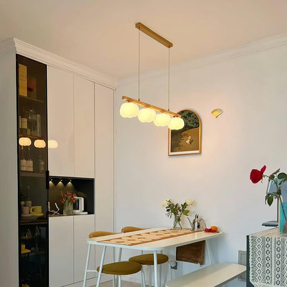 Cotton Ball Chandelier with Soft Glow