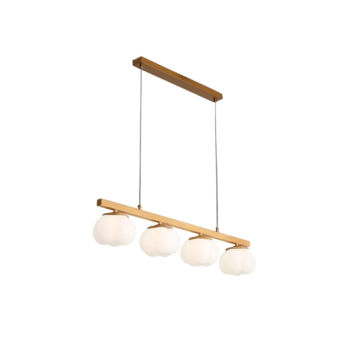 Cotton Ball Chandelier with Soft Glow — detail view