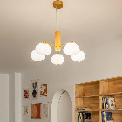Cotton Ball Chandelier with Soft Glow