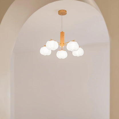 Cotton Ball Chandelier with Soft Glow