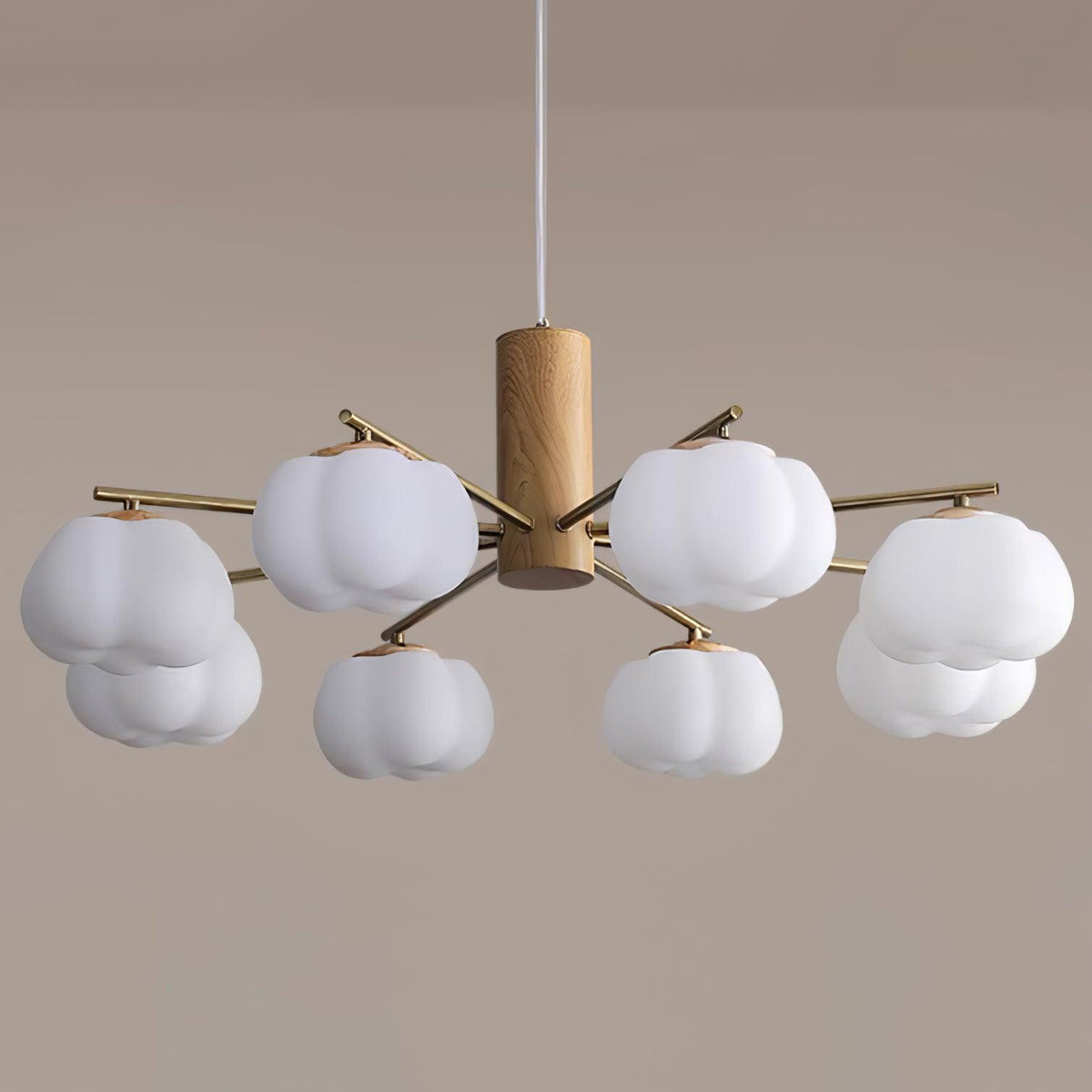 Cotton Ball Chandelier with Soft Glow
