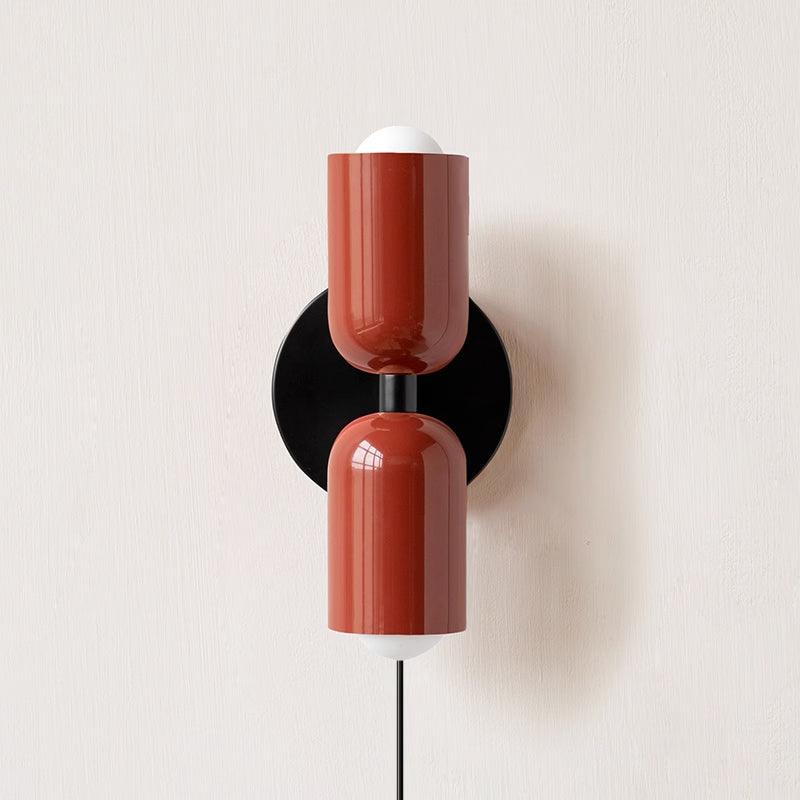 Double Plug-In Wall Lamp, Vibrant Color Options — front view