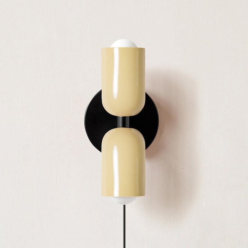 Double Plug-In Wall Lamp, Vibrant Color Options — detail view