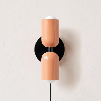 Double Plug-In Wall Lamp, Vibrant Color Options — alternate angle