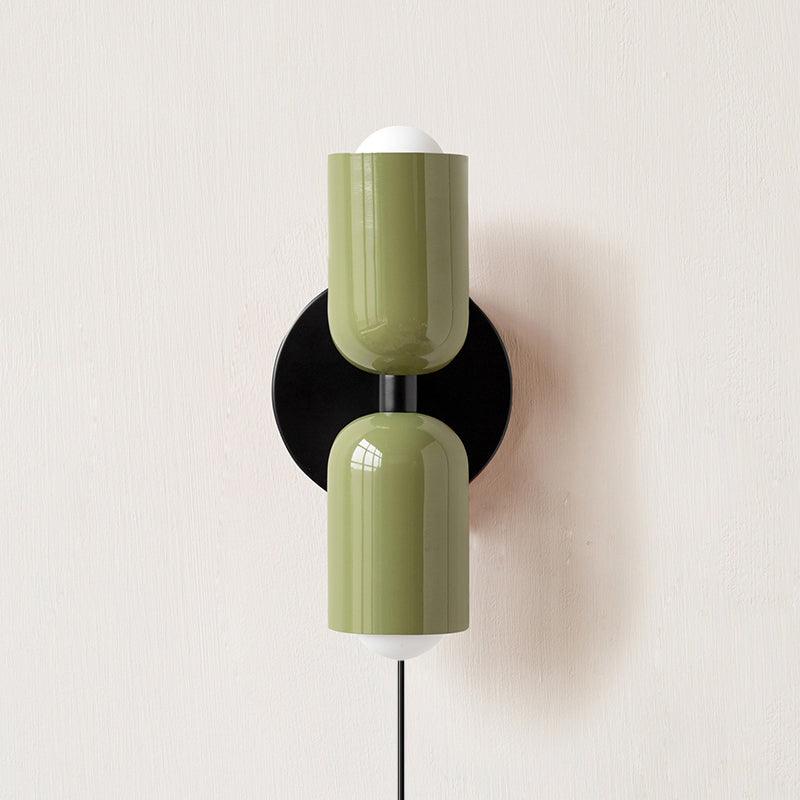 Double Plug-In Wall Lamp, Vibrant Color Options — side view