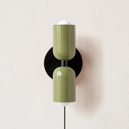 Double Plug-In Wall Lamp, Vibrant Color Options — side view