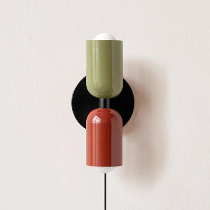 Double Plug-In Wall Lamp, Vibrant Color Options — front view