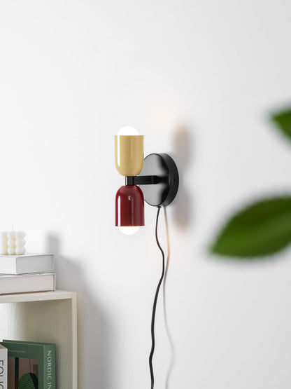 Double Plug-In Wall Lamp, Vibrant Color Options