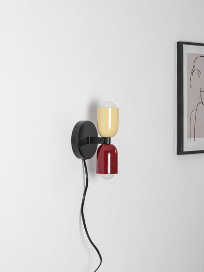 Double Plug-In Wall Lamp, Vibrant Color Options