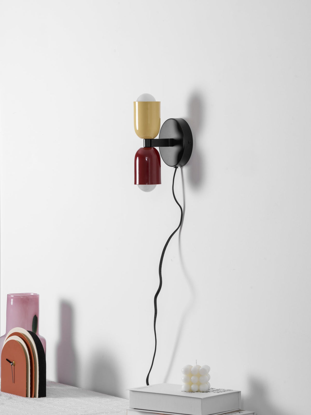 Double Plug-In Wall Lamp, Vibrant Color Options