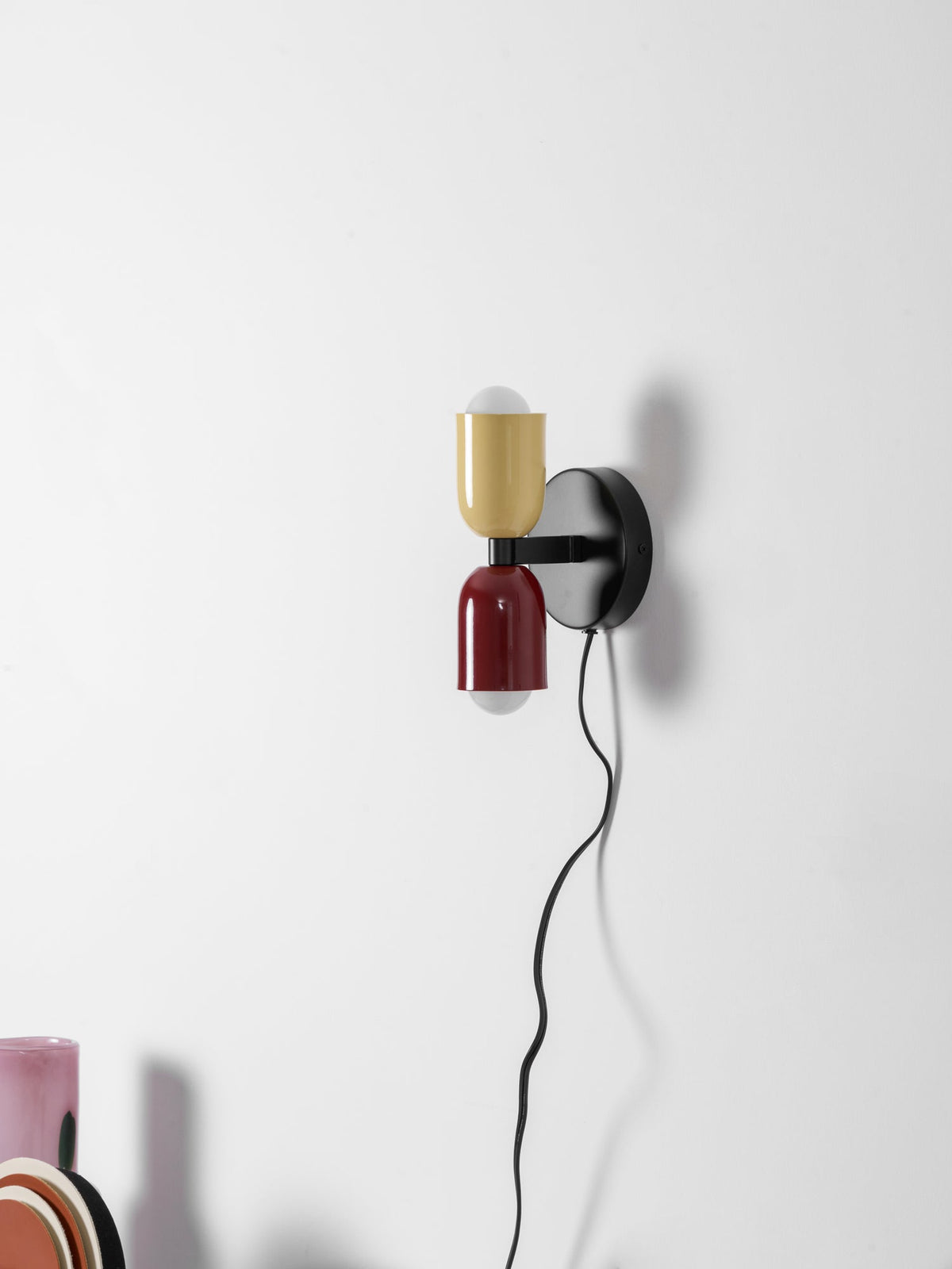 Double Plug-In Wall Lamp, Vibrant Color Options
