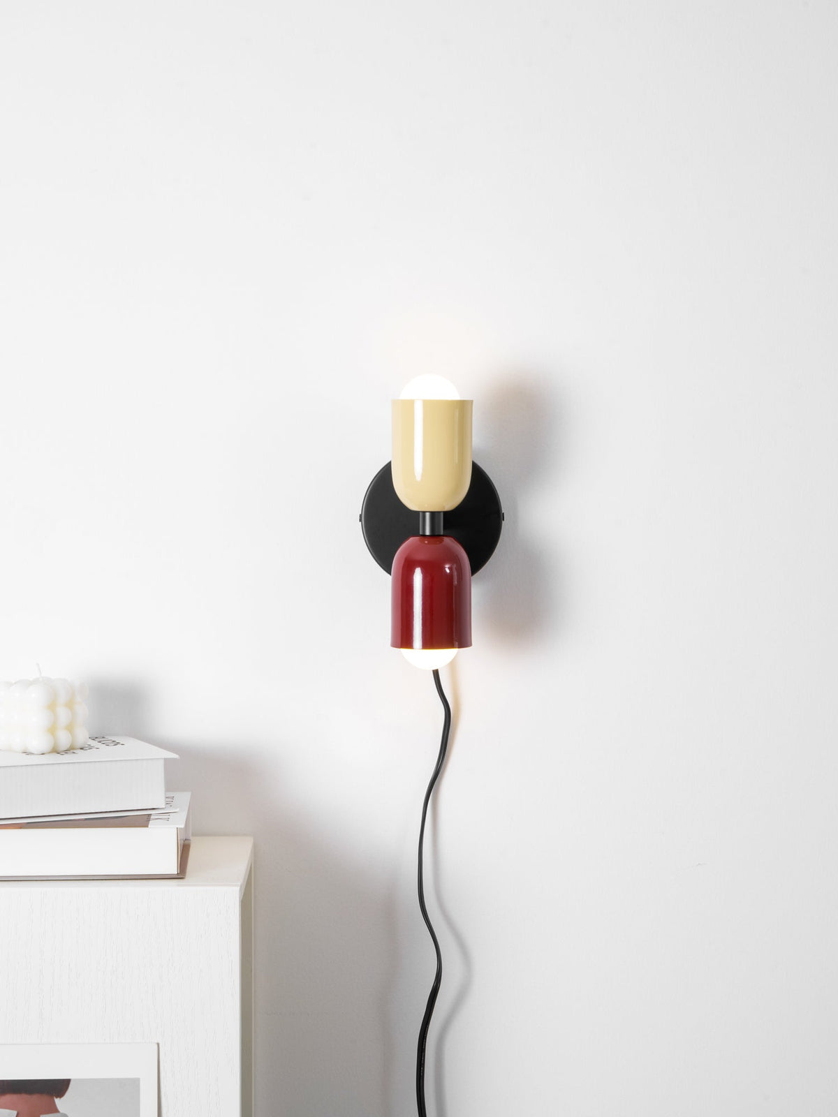 Double Plug-In Wall Lamp, Vibrant Color Options