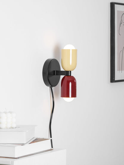 Double Plug-In Wall Lamp, Vibrant Color Options