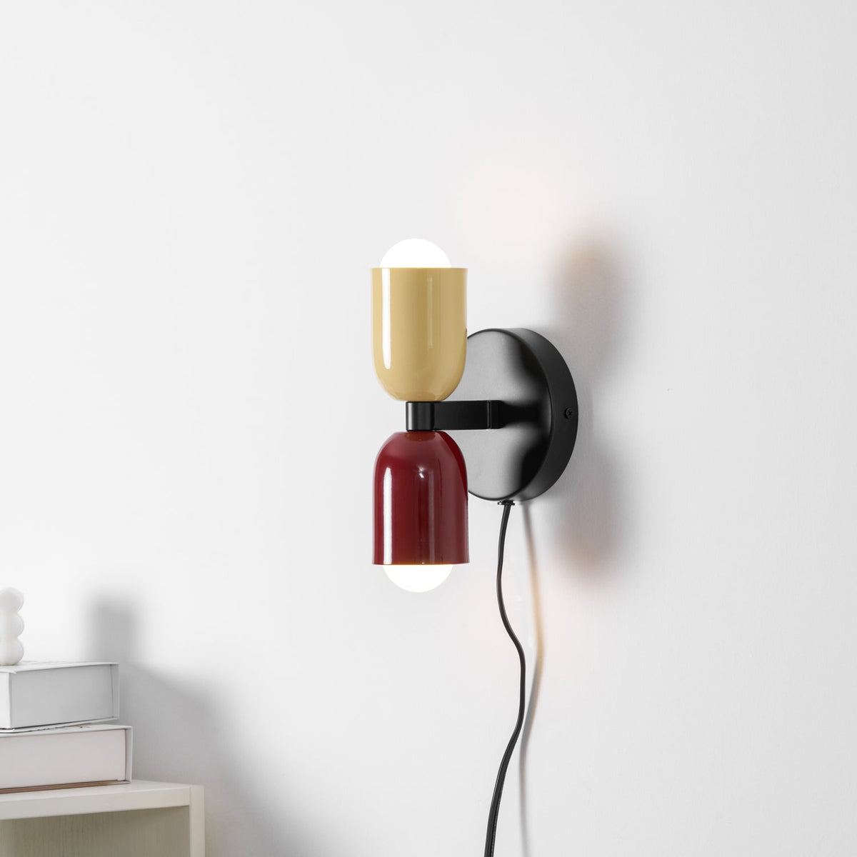 Double Plug-In Wall Lamp, Vibrant Color Options