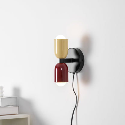 Double Plug-In Wall Lamp, Vibrant Color Options