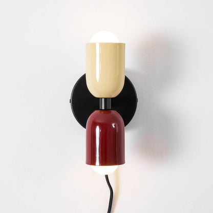 Double Plug-In Wall Lamp, Vibrant Color Options