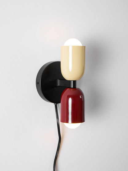 Double Plug-In Wall Lamp, Vibrant Color Options