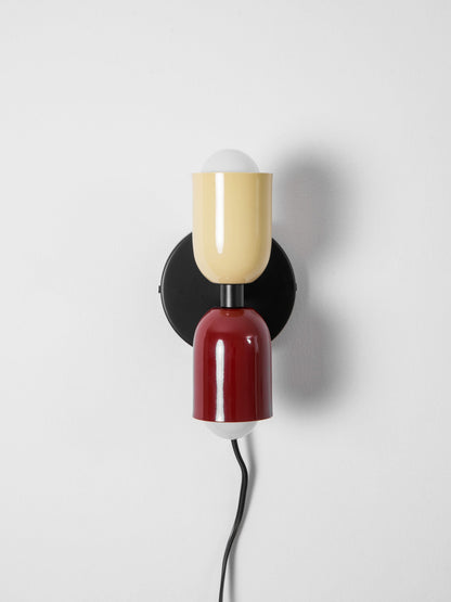 Double Plug-In Wall Lamp, Vibrant Color Options