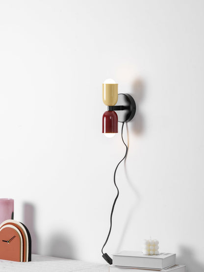 Double Plug-In Wall Lamp, Vibrant Color Options