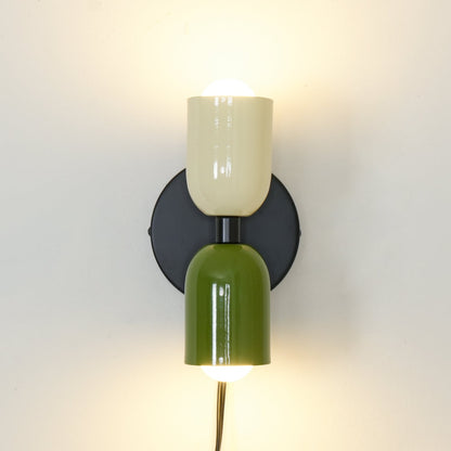 Double Plug-In Wall Lamp, Vibrant Color Options