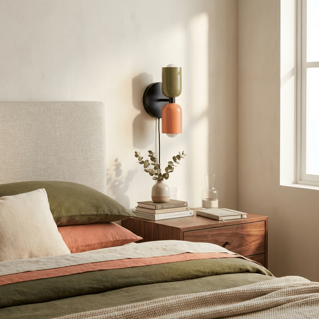 Double Plug-In Wall Lamp, Vibrant Color Options