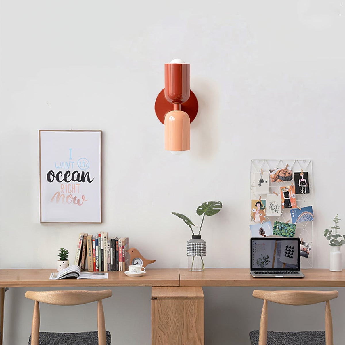 Double Plug-In Wall Lamp, Vibrant Color Options