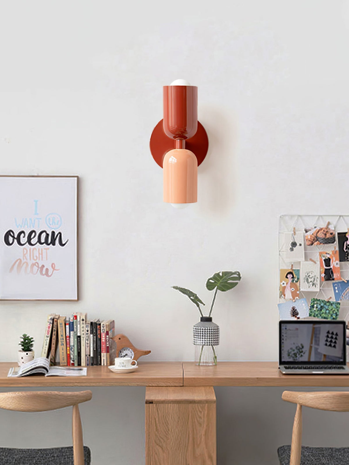 Double Wall Lamp, Vibrant Color Options