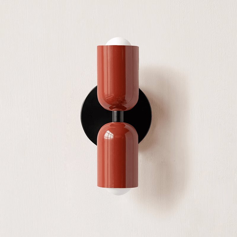 Double Wall Lamp, Vibrant Color Options — front view