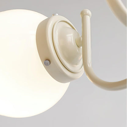 Cream Ball Chandelier with Adjustable Lighting