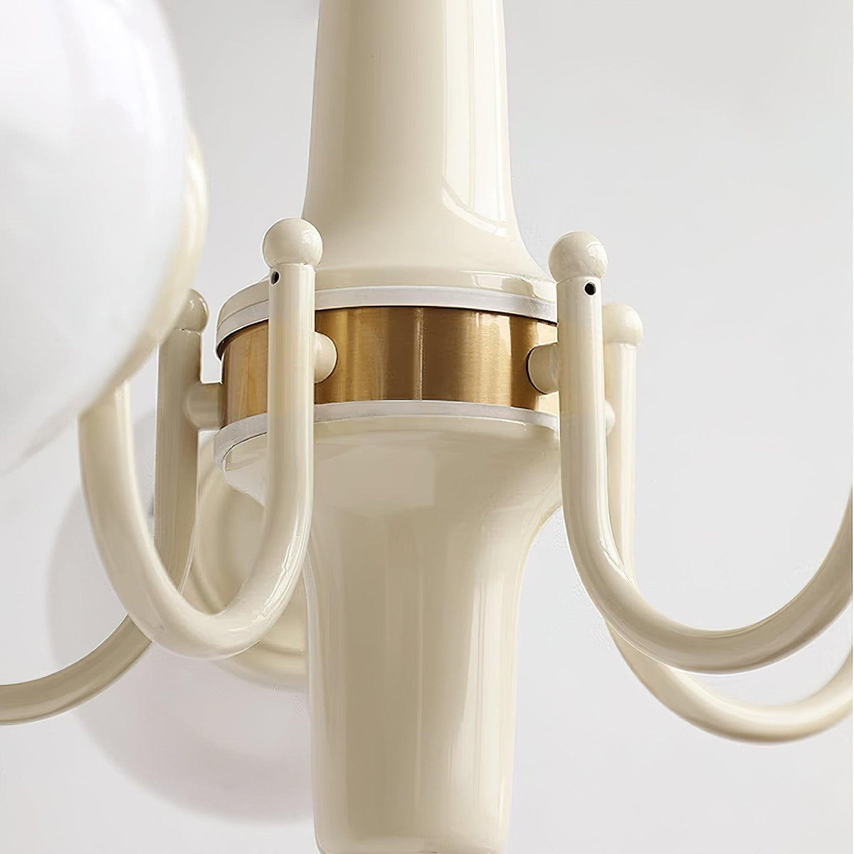 Cream Ball Chandelier with Adjustable Lighting
