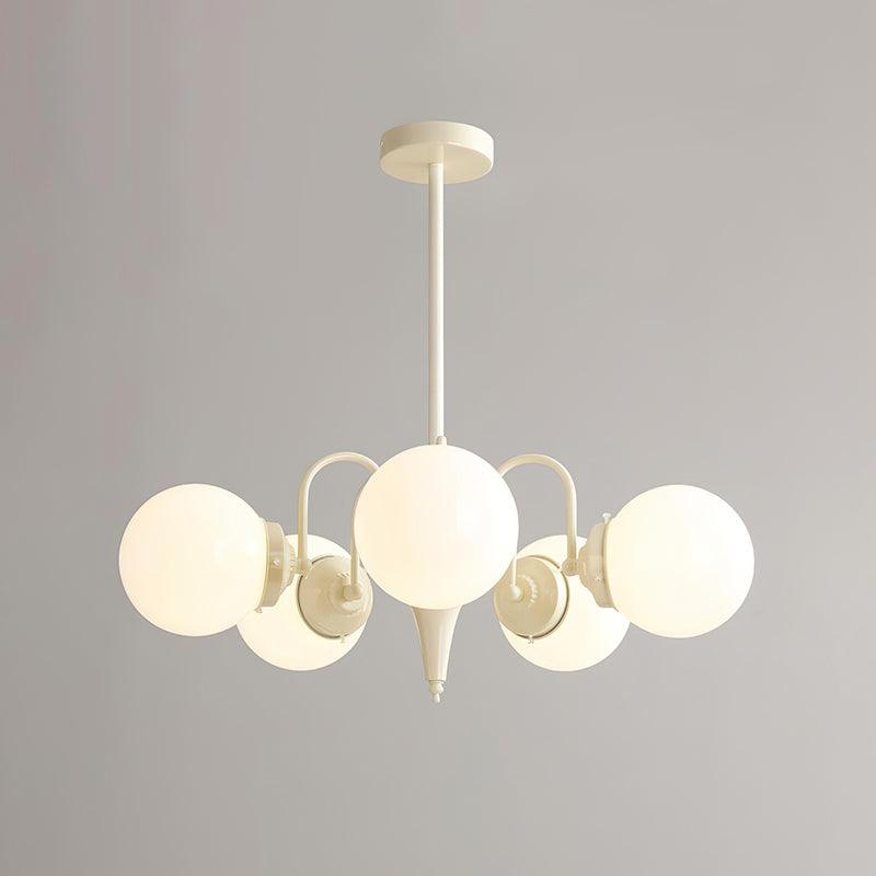 Cream Ball Chandelier with Adjustable Lighting