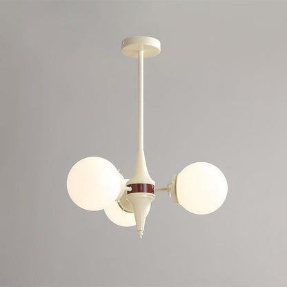 Cream Ball Chandelier with Adjustable Lighting — side view