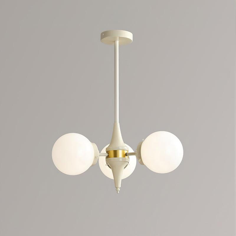 Cream Ball Chandelier with Adjustable Lighting — front view