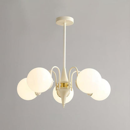 Cream Ball Chandelier with Adjustable Lighting — detail view