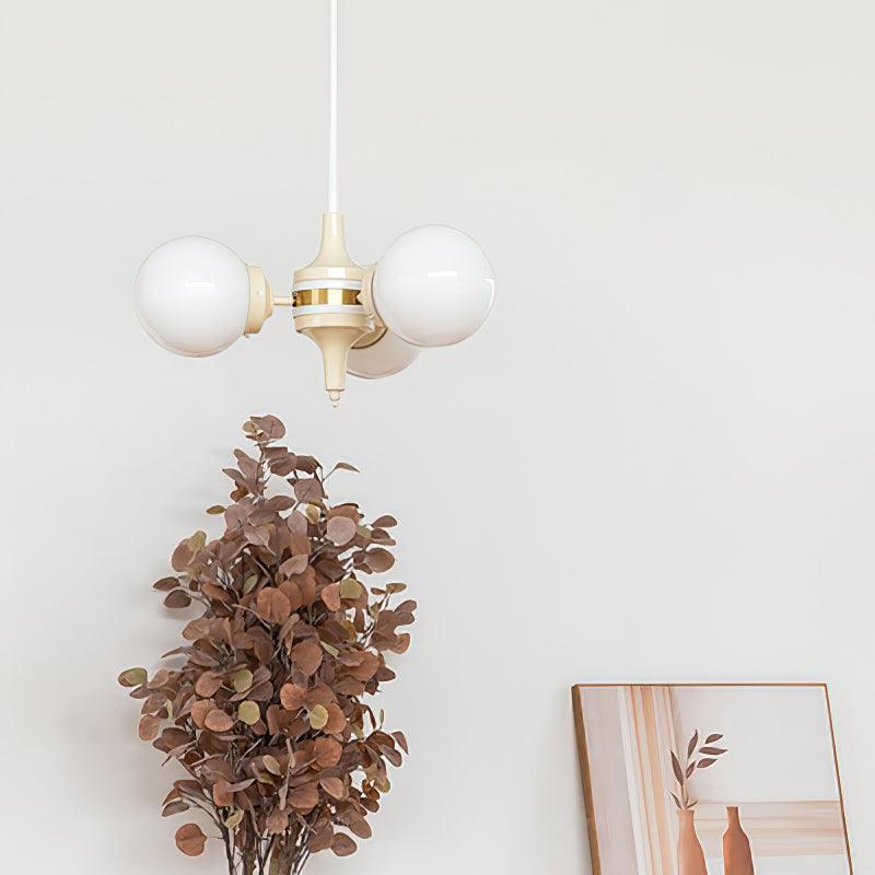 Cream Ball Chandelier with Adjustable Lighting