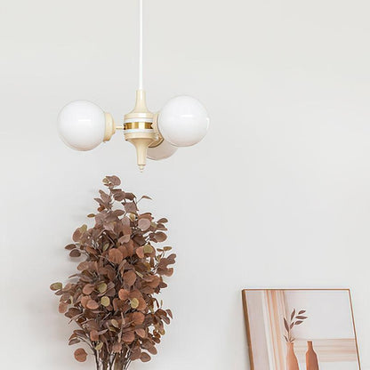 Cream Ball Chandelier with Adjustable Lighting
