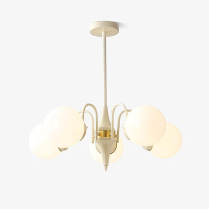 Cream Ball Chandelier with Adjustable Lighting — lifestyle view
