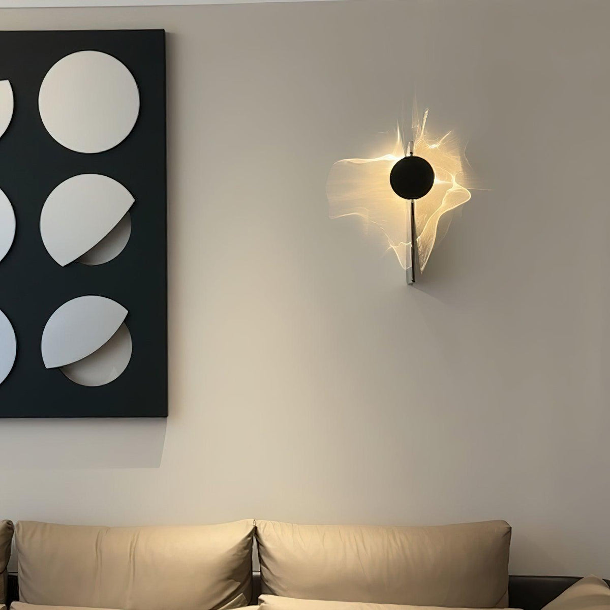 Wall Lamp with Dynamic Shadow Effect — front view