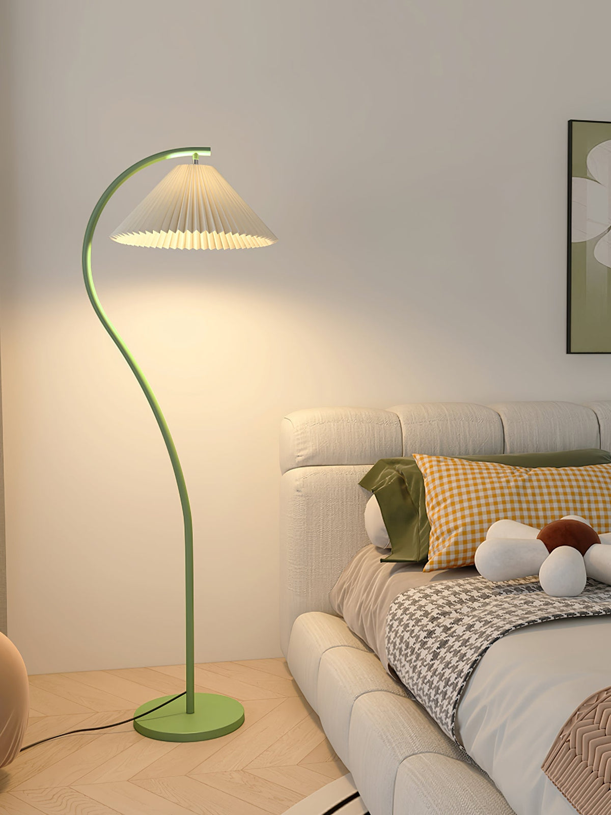 Pleated Floor Lamp with Adjustable Brightness