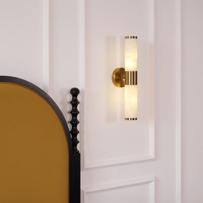Alabaster Wall Lamp with Soft Glow — lifestyle view